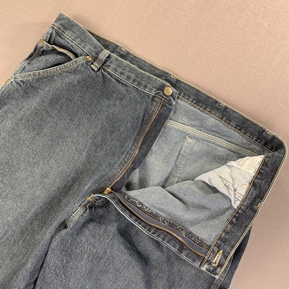 Wrangler Rugged Wear Jeans Mens 42x34 (Fits 40x28) Blue Carpenter Workwear Denim - Picture 6 of 14